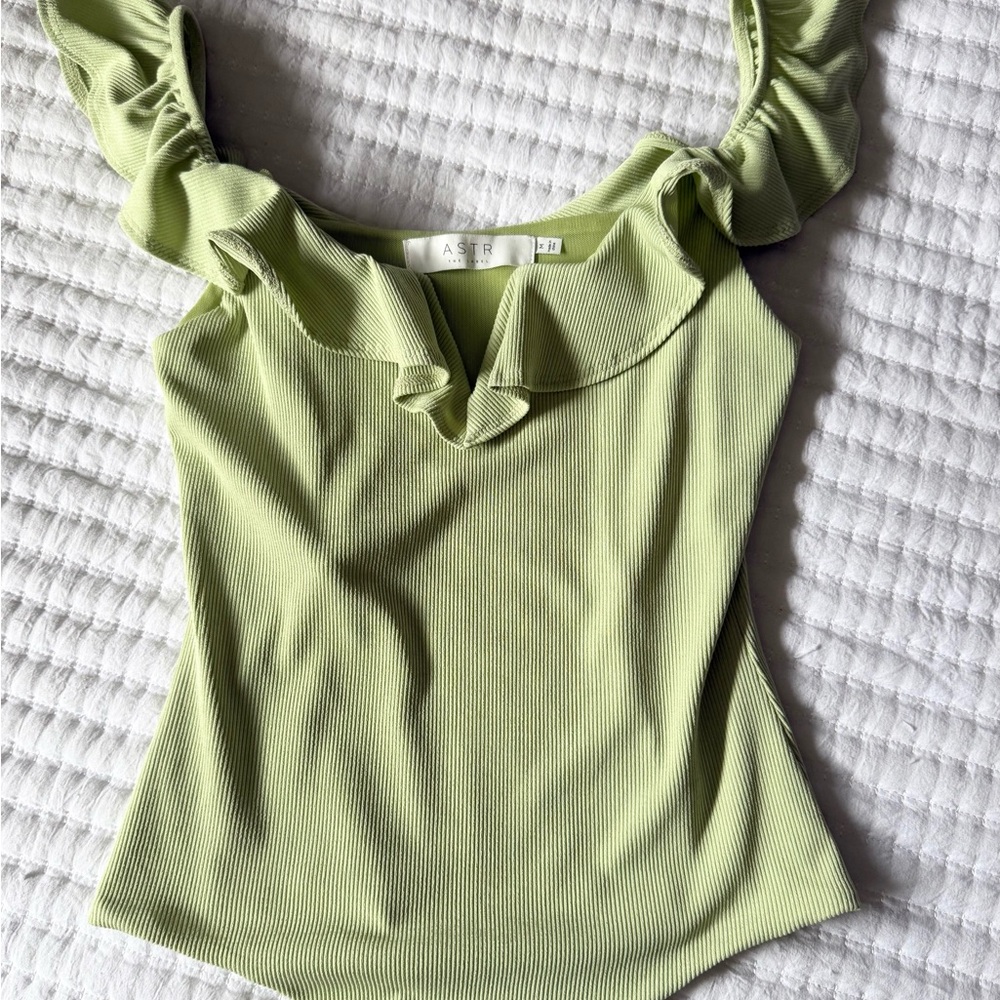 Astr Green Blouse Top